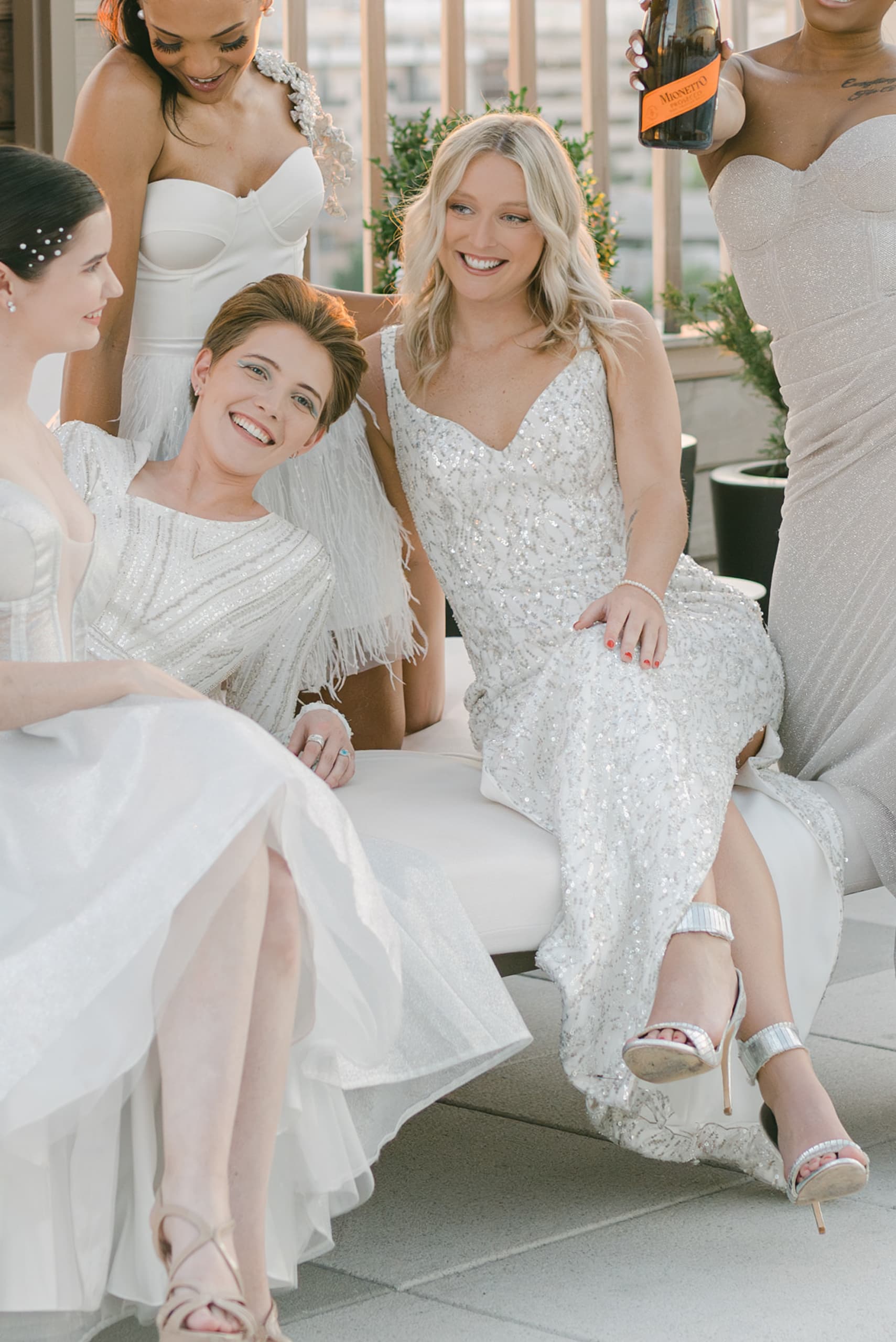 Bridesmaids in Sparkle by Olia Zavozina Nashville bridal designer - Conrad collection Tennessee